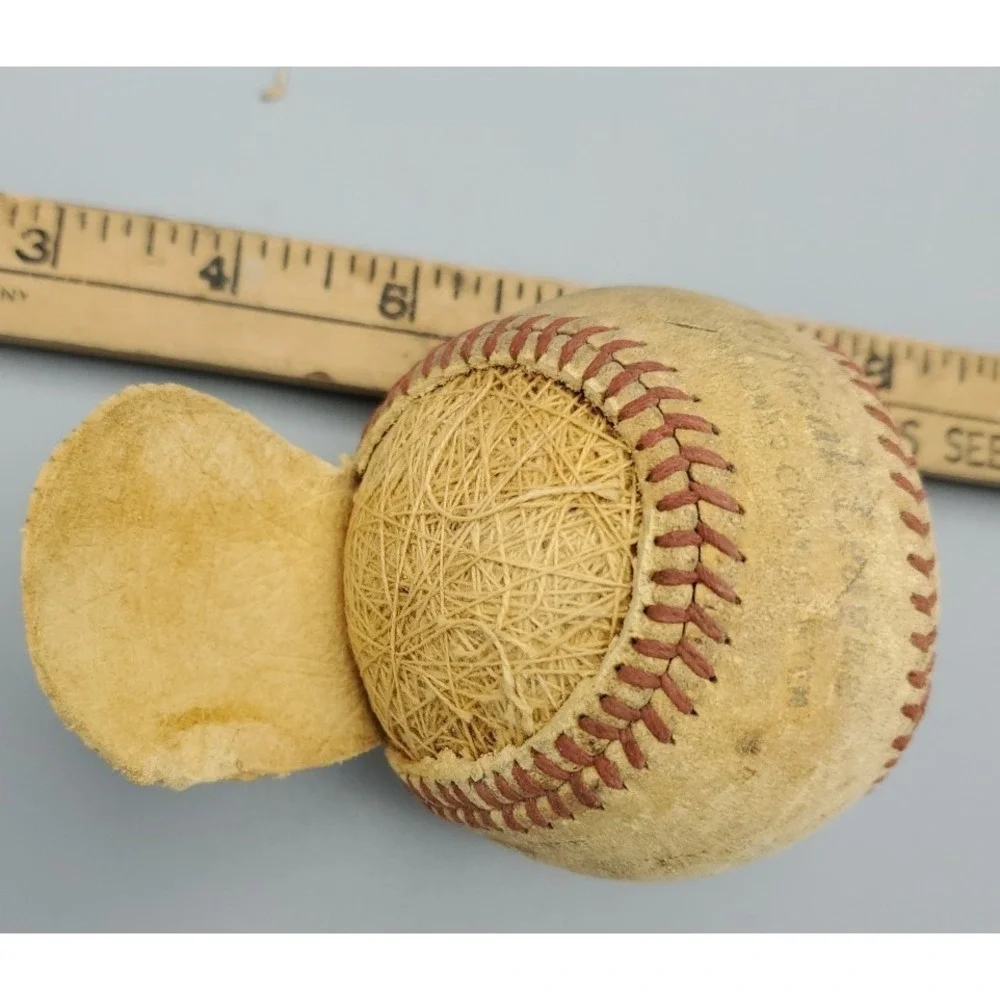 Vintage‎ Rawlings All Leather Baseball For Crafting, Damaged, Official League